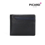 Picard Cologne Men's Leather Wallet with Card Window and Coin Pouch (Black)