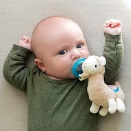 Nuby Soft Plush Pacifinder with Detachable Silicone Pacifier: 0-6 Months, Llama, Natural Cherry Shap