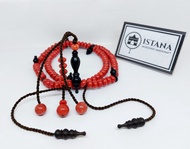 tasbih tijani batu marjan/red coral marjan butiran pipi