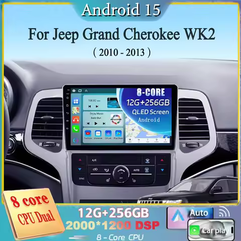 For Jeep Grand Cherokee WK2 2010 - 2013 Android 15 Navigation Car Radio Multimedia Player Stereo Car