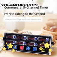 YOLA Multi-function Timer, 4/6/8 Channel Rugged Design Commercial Kitchen Timer, Timing Loud Alarm S