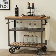 Wine Rack Shelf American loft Cart Iron Dining Side Cabinet Industrial Dining Cart Locker Retro Styl