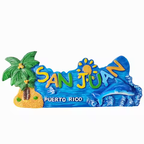 3D San Juan Puerto Rico Fridge Magnet Gift Souvenir Resin Refrigerator Magnetic Sticker Collection H