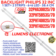 BACKLIGHT TV LED PHILIPS 32 INC 32PHA3002 32PHT5853 32PHT4002 32PHT4022 LAMPU BL 6K 6V 32PHA 32PHT 32PHA3002S 32PHT5853S 32PHT4002S 32PHT4022S 32PHA3002S/70 32PHT5853S/70 32PHT4002S/70 32PHT4022S/70 /70 LAMPU BL 6KANCING 6LED 6 VOLT 32INCH 32INC 32IN