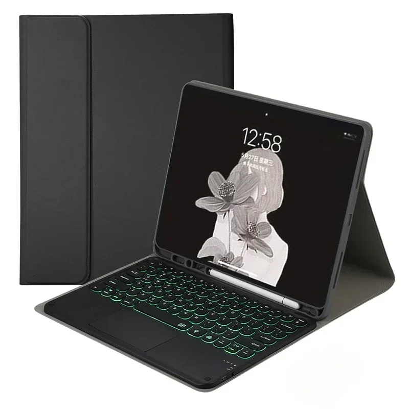 Ốp Lưng Samsung Galaxy Tab A9+ A9 Plus 11 Inch Có Bàn Di Chuột Bàn Phím Giả Da Có Đèn Nền Vỏ Máy Tín