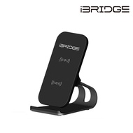 iBRIDGE 10W+蘋果7.5W立架式雙線圈無線充電盤-黑