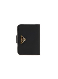 PRADA SMALL RE-NYLON LEATHER LOGO WALLET