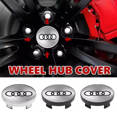 4pcs 56/60mm Car Wheel Center Hub Cap Rim Cover Stickers For Audi S RS SLINE A1 A2 A3 A4 A5 A6 A7 A8