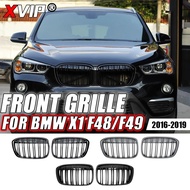 XVIP Gloss Double Line Style Front Bumper Racing Grill For BMW X1 F48 F49 2016-2019 Replacement Blac