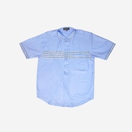 Bapin Men's Koko Shirt Short Sleeve Premium Shams Baby Blue Embroidery Motif