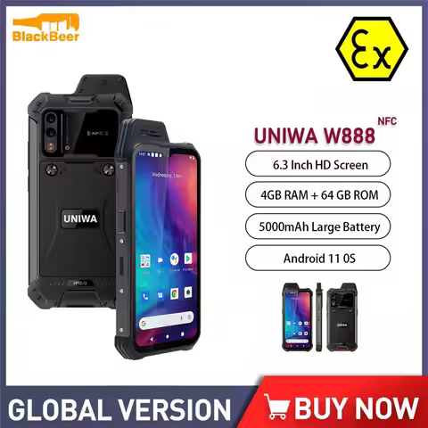 UNIWA W888 ATEX Explosion IP68 Walkie Talkie Smartphone Andriod 11 4GB 64GB Octa Core Mobile Phone 6