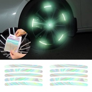 20Pcs Colorful Car Wheel Fluorescent Stickers / DIY Car Styling Decal Sticker / 9*0.7cm Reflective Stickers for Car Motorcycle Bike / Fashion Auto Decor Accessories