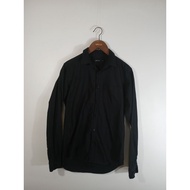 era-won Long-Sleeved Shirt Black Size.M Chest Size 39 Front Length 27.5 Back 29 Inches