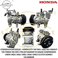 HONDA CITY '09 TMO / JAZZ '09 / INSIGHT '09 / FREED '09 ( 5PK ) TRS A07 SANDEN TO 10S13C COMPRESSOR