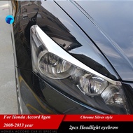 (FT) 2 Honda Accord 2008-2012 Carbon Fiber ABS Chrome Plated Headlamp Frame Eyebrow Shape Accessories