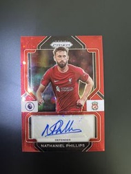 2022-23 Panini Prizm Premier League Nathaniel Phillips Liverpool Color Match英超 利物浦 菲利普斯 紅折 簽字 球隊同色