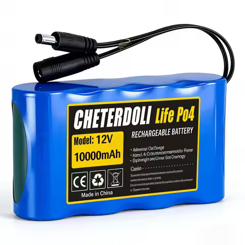LiFePO4 Battery Pack 4S1P 12V 10Ah with 4S Balanced BMS Rechargeable for Electric Boat Uninterrupted