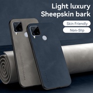 Realme C15 Case Luxury Sheep Leather Casing For Realme C15 Phone Case