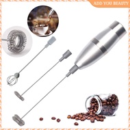 Milk Frother Handheld Battery Operated Electric for Coffee, Latte, Cappuccino, Hot Chocolate, Drink Mixer with Stainless Steel Whisk