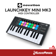 Novation Launchkey Mini MK3 มิดี้คีย์บอร์ดใบ้ Midi Keyboard Controller คีย์บอร์ดไฟฟ้า คอนโทรลเลอร์+รับประกันระบบไฟ 1 ปี Music Arms