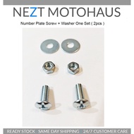 Number Plate Screw + Washer One Set ( 2pcs )