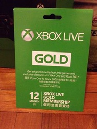 12 個月金會員卡 xbox live 12-month Gold membership /723