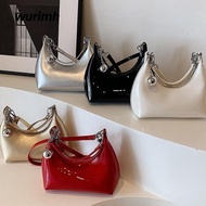 WURIMH924YYI Glossy Shoulder Bag, Korean Style Y2K Pea Handbag, INS Shiny Hobo Crossbody Bag Women
