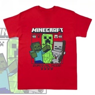 【220G 100%Cotton】 NELLY  KATUN Min3craft Survival Fashion Kids Tops Unisex Cotton 30s 1-10 Years