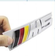 Decal Sticker Miếng dán Tem logo chữ M3 M5  thể thao kim loại kẽm mạ crom xe hơi ô tô BMW series 3 5