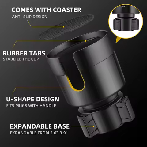 1 Car Cup Holder Extender, Vehicle Beverage Holder Designed to accommodate 24/36/46-ounce cups, 32-4