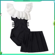 Swimming Suit Woman Sexy 2 Piece 2024 Skirt A-line Padding Sleeveless Beachwear Dress Bikini Plain C