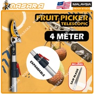 NASARA ~ FRUIT PICKER PRUNER CUTTER SHEAR POLE EXTENDED TELESCOPIC HIGH BRANCH SHEAR TRIMMER SCISSOR