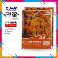 1 PACK A4 SIZE QUAFF GLOSSY PHOTO PAPER 230 GSM