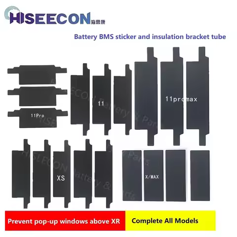 50pcs HISEECON Battery Cell BMS Insulation Protection Sticker Flex Tape For iPhone XR XS 11 12 13 14