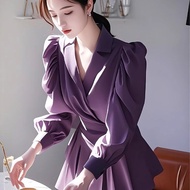 Aiyiyi Long-Sleeved Shirt POLO Work S-3XL Salt Series Light Mature Temperament Female Royal Sister F