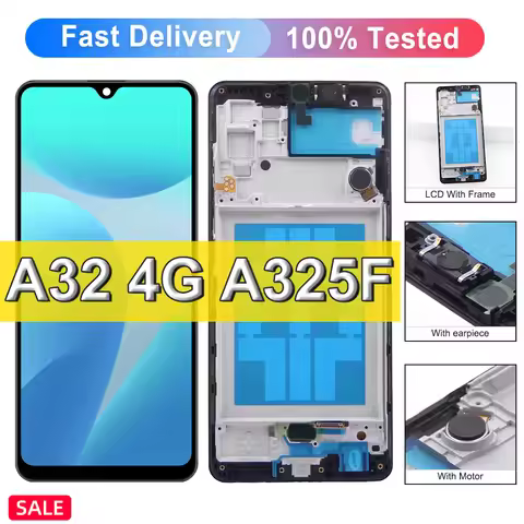 6.4" TFT A325 Display For Samsung Galaxy A32 A325F SM-A325F/DS A325M A325N LCD Display Touch Screen 