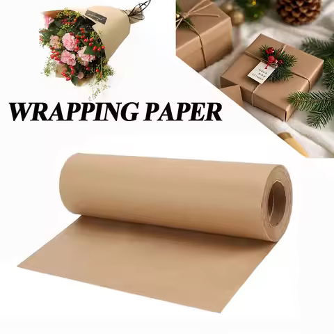 1 Roll 30cm X 5m Kraft Paper Roll for Gift Wrapping Moving Packing Brown Paper Roll for Painting Cra