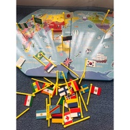 KENSTEIN • Map Of the World English - Map of the World Educational Toys for Children - World Flag - 