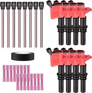 Set of 8 Red Ignition Coils & Pigtail Connector Wiring Harness Kit Compatible with Ford Expedition F