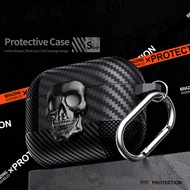 ZUZG for Airpods Pro 2nd/ AirPods 4th Generation Case with Carabiner Keychain Funny 3D Skull Protect