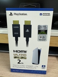 (全新）SONY Playstation 官方認證 超高速 PS4 Pro/PS5 Slim 4K/8K HDMI 2.1 Cable 線（ 2M, HORI)