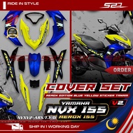 Cover Set VELOZI YAMAHA Coverset NVX155 NVX V2 VELOZI Aerox Edition Blue Lemon Yellow Sticker Tanam 