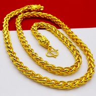 Wgk phóng đại Độc Đoán dây chuyền vàng Vòng cổ cho nam vàng giả 7N dày đôi đầu rồng Keel chuỗi mạ Vò