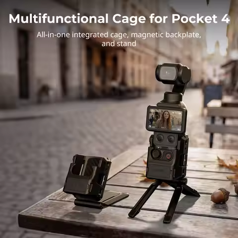 SmallRig Multifunctional Cage with Magnetic Mount for DJI Osmo Pocket 4 for Arca-Swiss Desktop Holde