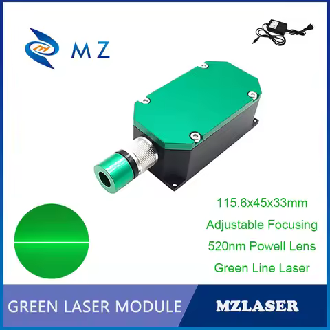 High Brightness CW Green Line Laser Diode Module Adjustable Focus 520nm 1400mW 1.4W Powell Lens Long
