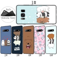 Samsung Galaxy Note 10 9 8 S9 S10 Plus + Soft Silicone Phone Case We Bare Bears funny Black TPU Cover