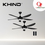 Khind 56” Remote Control Ceiling Fan Black with LED Light (BLDC Motor) [TWO UNIT] CF56DC3R