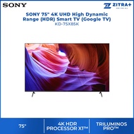 SONY 75" 4K UHD High Dynamic Range (HDR) Smart TV (Google TV) KD-75X85K | USB | Bluetooth | Dolby Au