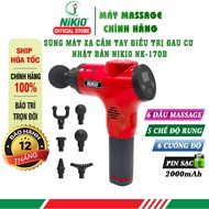Japanese handheld massage gun Nikio NK-170B - 6 heads, 5 massage modes - Red