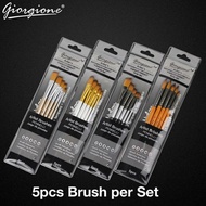 Giorgione 5pcs Paint Brush Set Angular / Round / Flat / Filbert